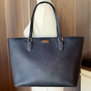 KATE SPADE NEW YORK Black Leather Shoulder Bag Tote